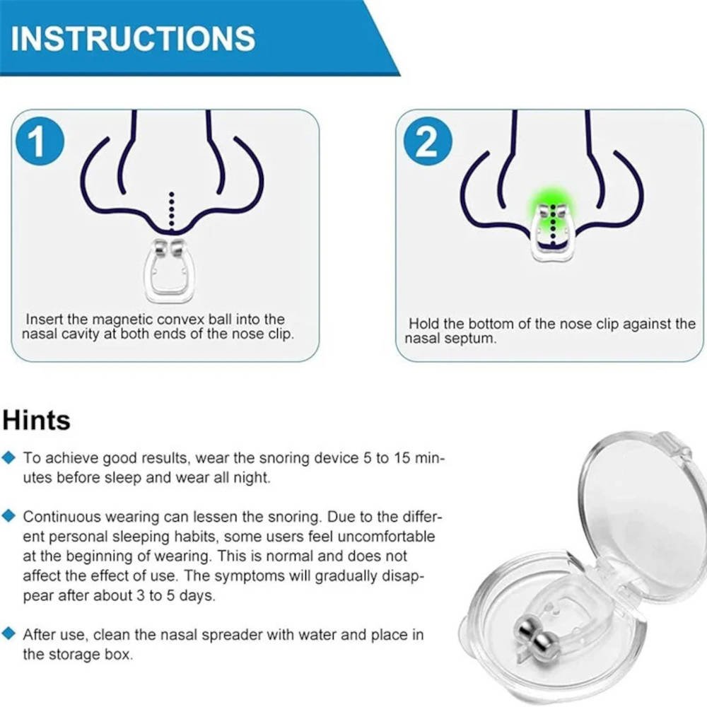 Anti-snoring magnet clip
