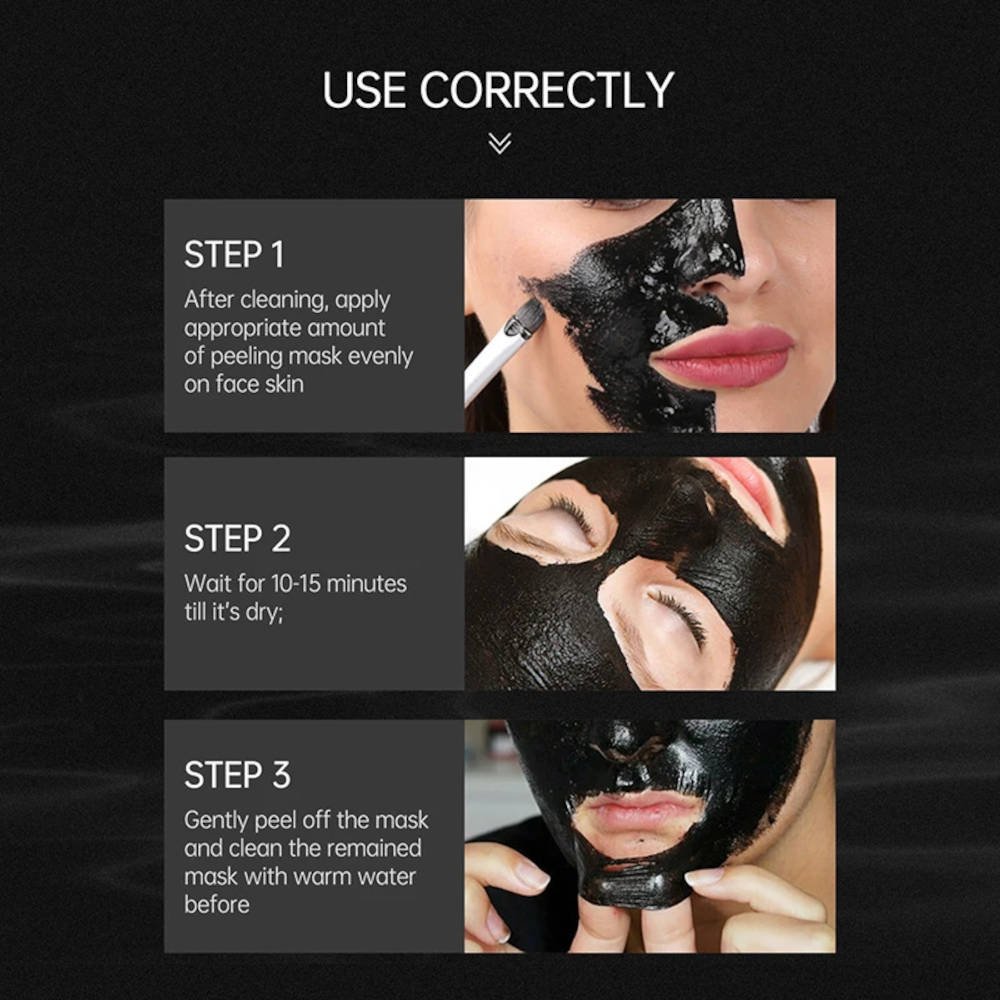 Black, cleansing face mask