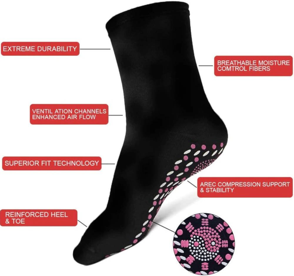 Self heating health socks