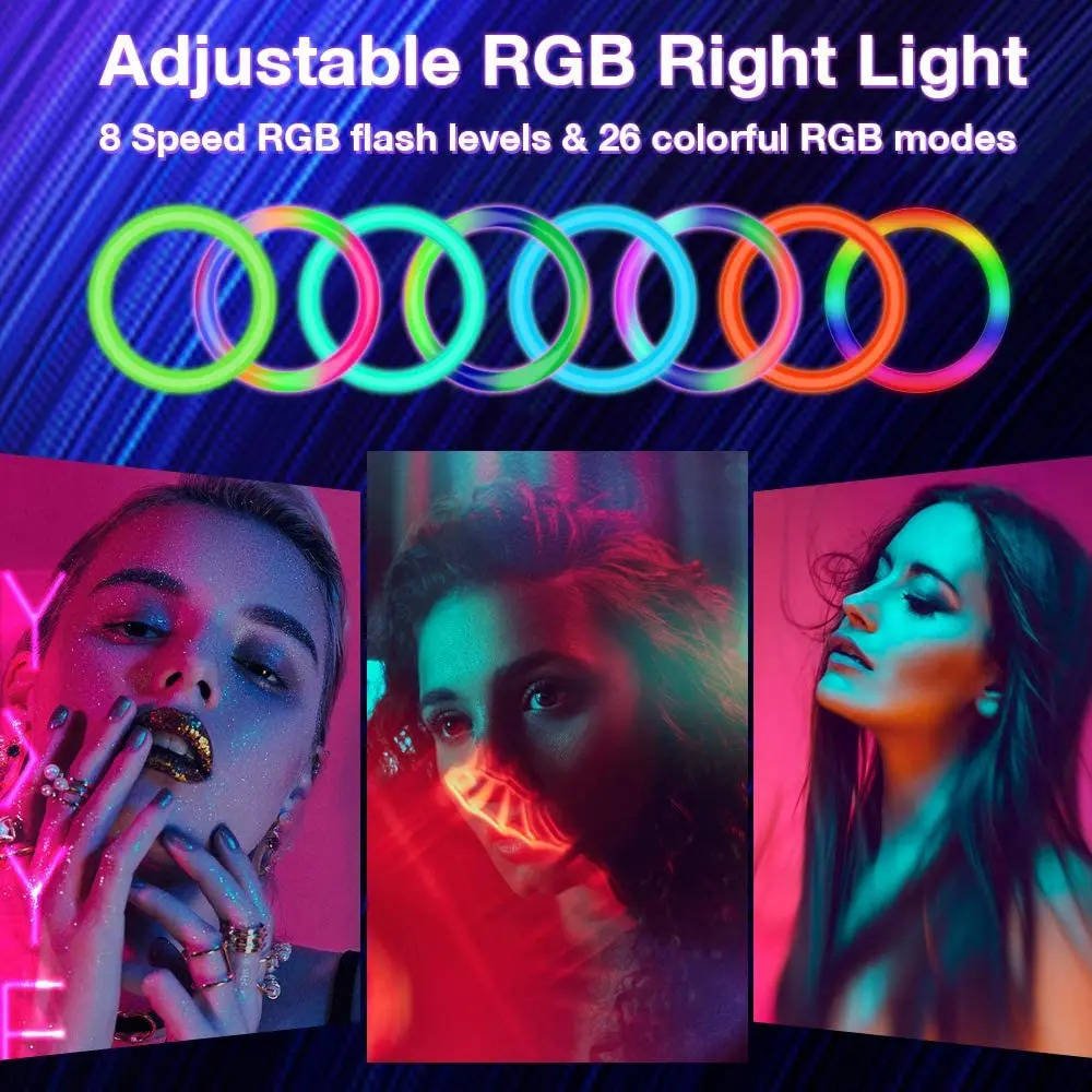 RGB ring light with tripod