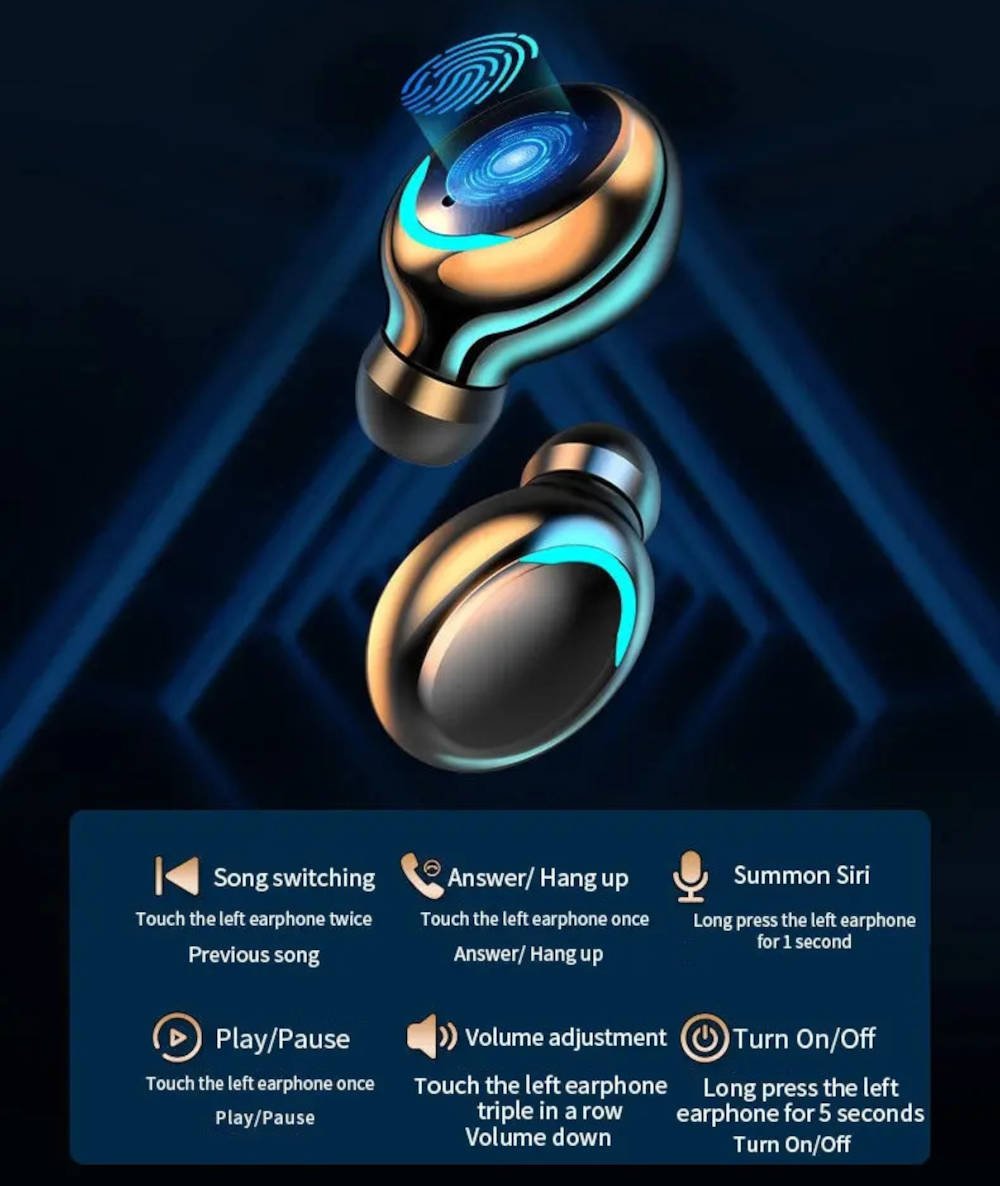 Wireless earbuds with fingerprint touch
