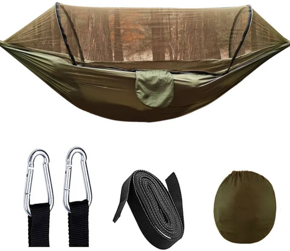 Hammock with pop-up mousquito net