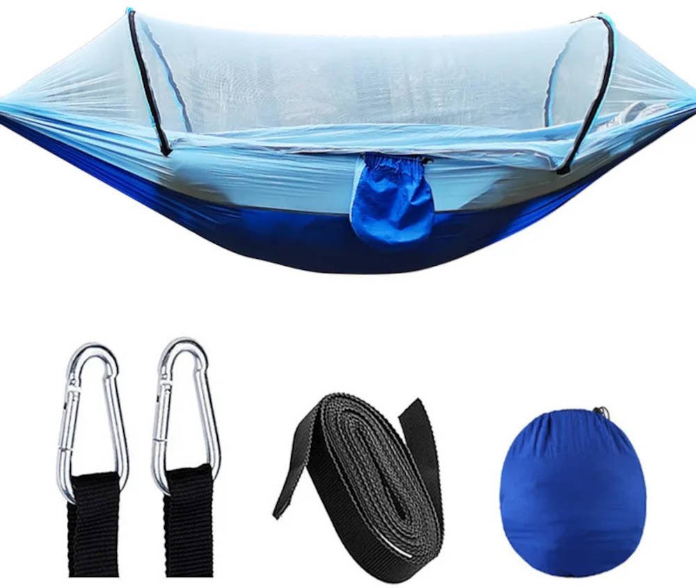 Hammock with pop-up mousquito net
