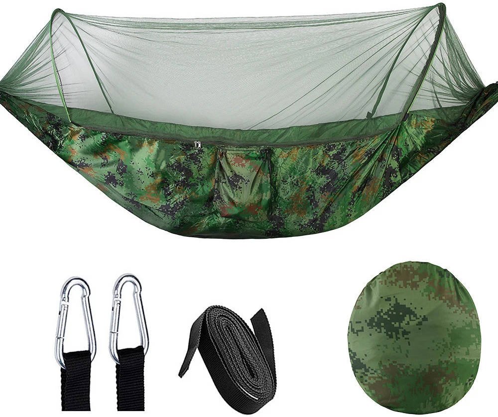 Hammock with pop-up mousquito net