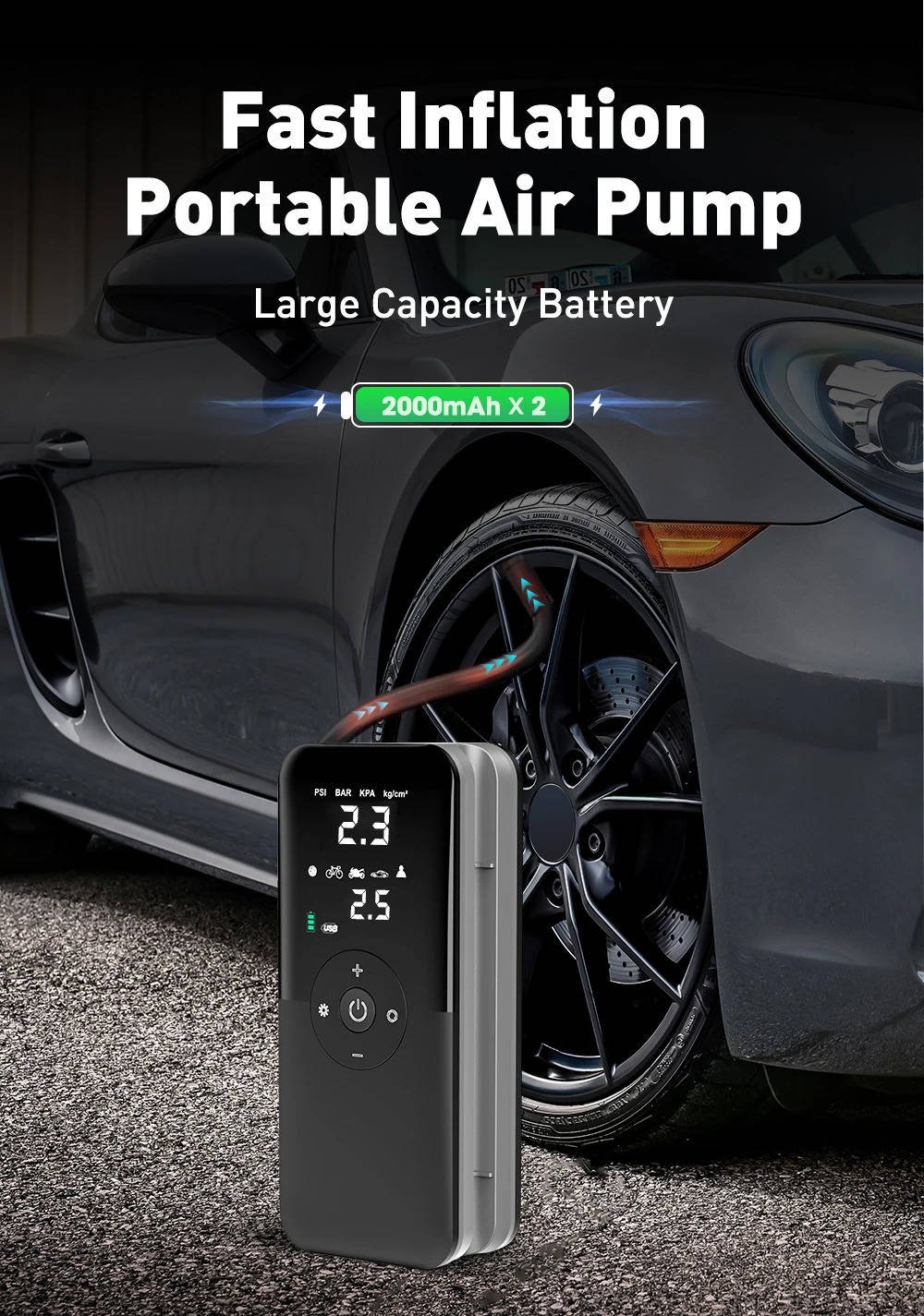 Battery-powered car pump