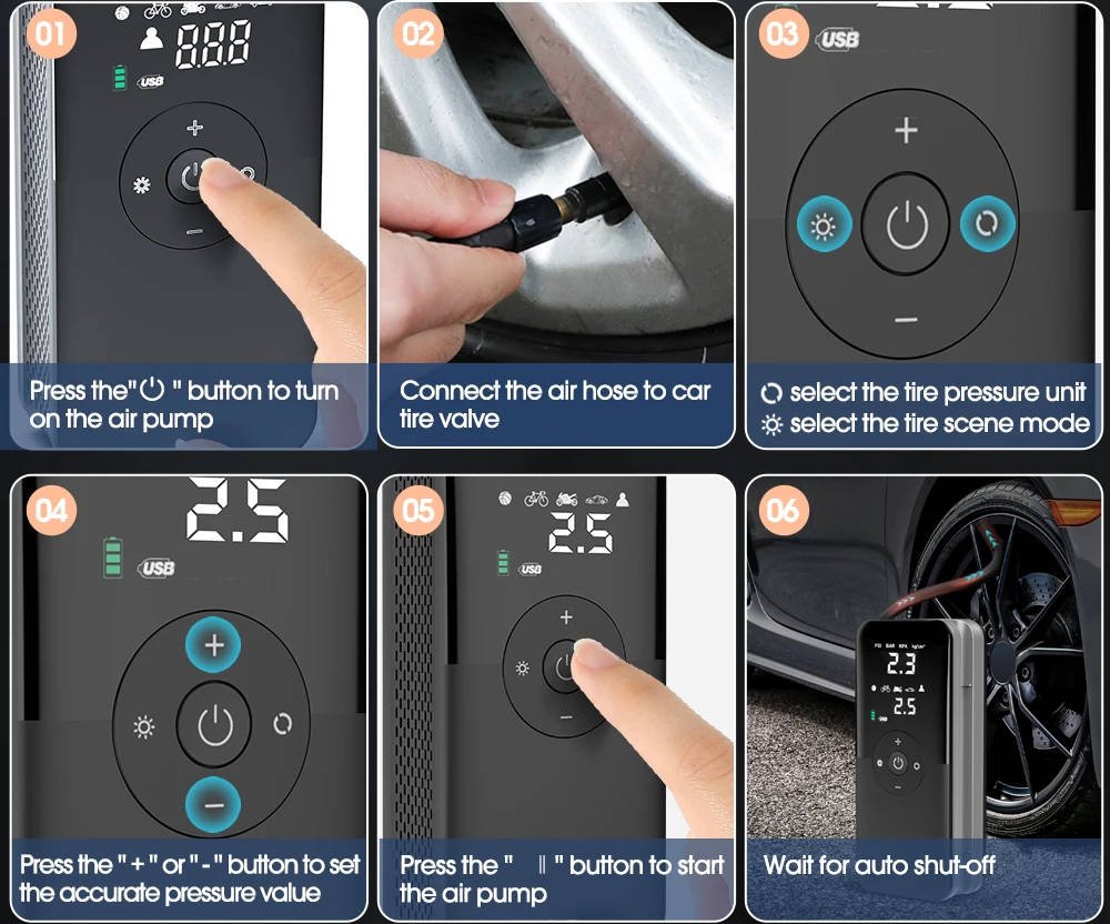 Battery-powered car pump