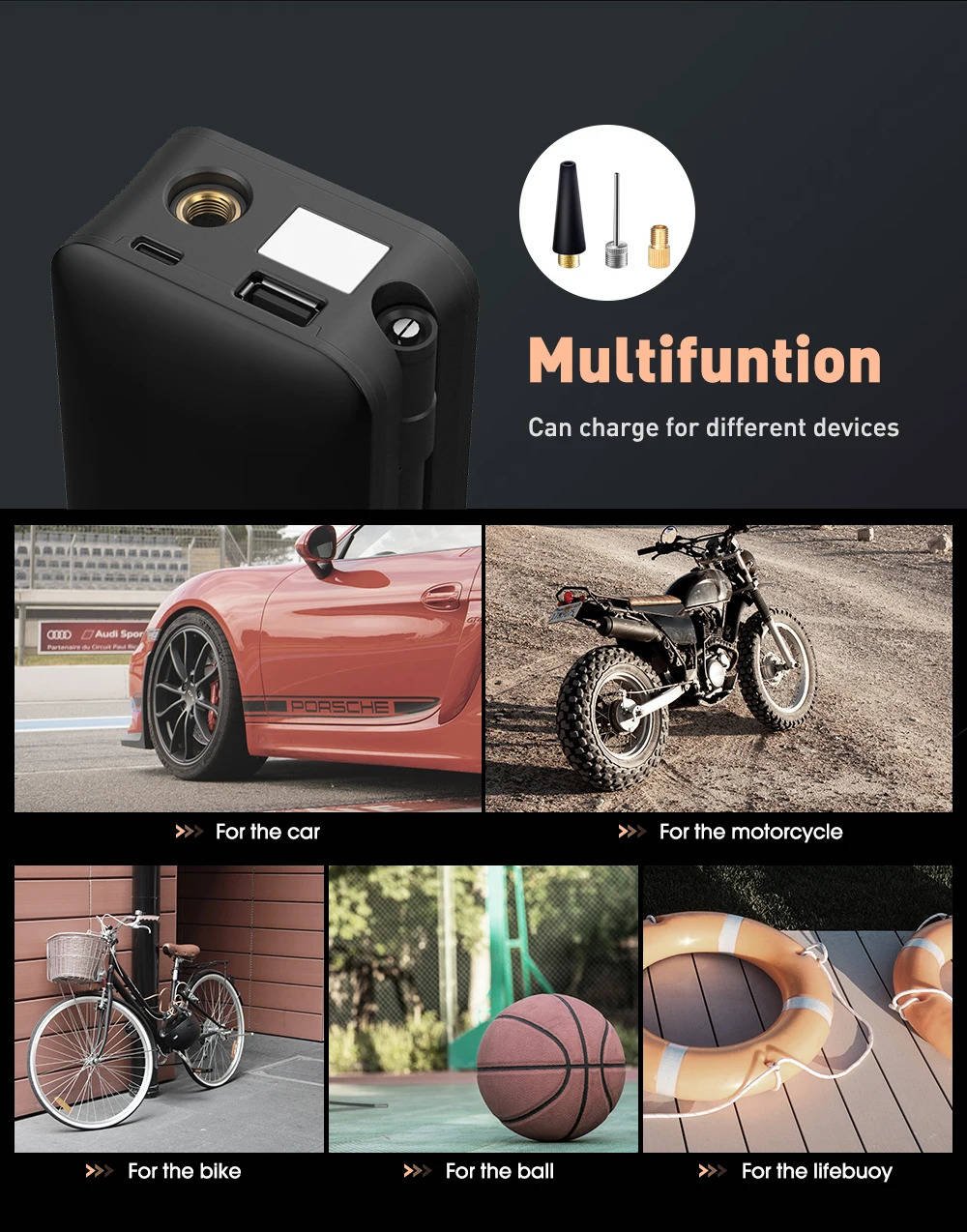 Battery-powered car pump